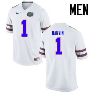 Men's Florida Gators #1 Percy Harvin NCAA Nike White Authentic Stitched College Football Jersey GNO6362NL